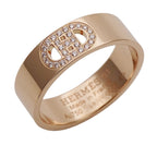 Hermes Ring 18k Gold Diamond D'ancre PM Pink 51 Issue Polished