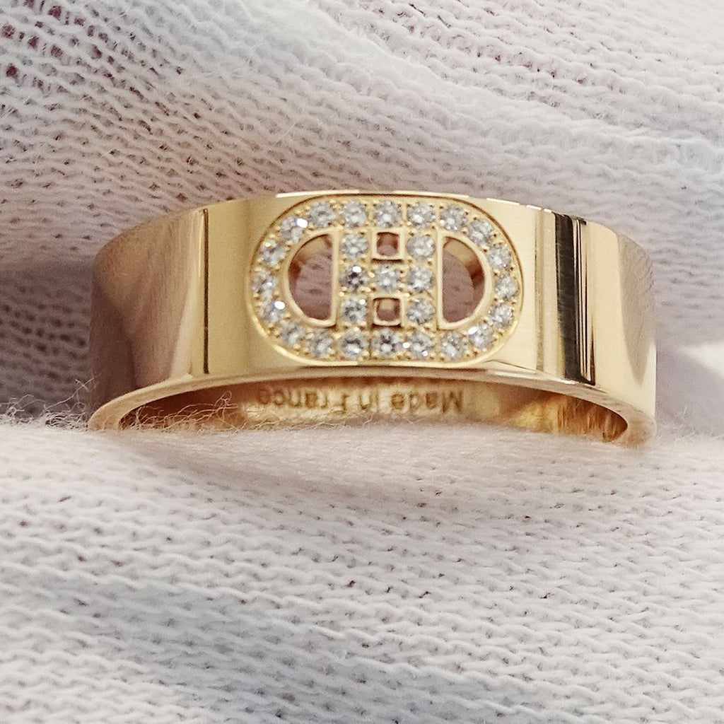 Hermes Ring 18k Gold Diamond D'ancre PM Pink 51 Issue Polished — view 6