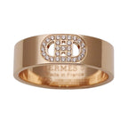 Hermes Ring 18k Gold Diamond D'ancre PM Pink 51 Issue Polished — view 2