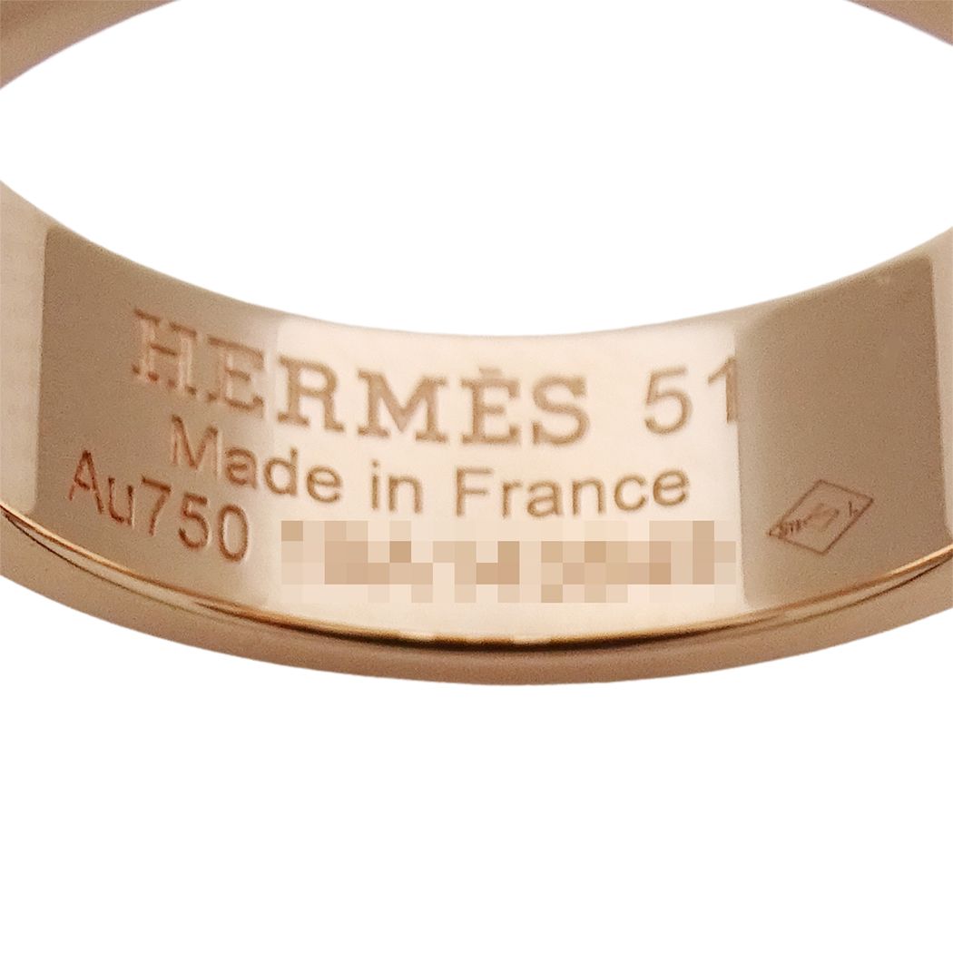 Hermes Ring 18k Gold Diamond D'ancre PM Pink 51 Issue Polished — view 5