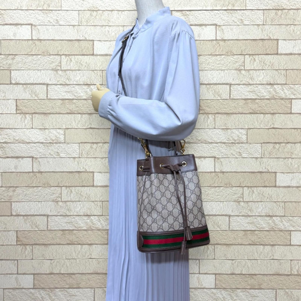 Gucci GG Rubaguet Odia Shoulder Bag Split Canvas Beige — view 2