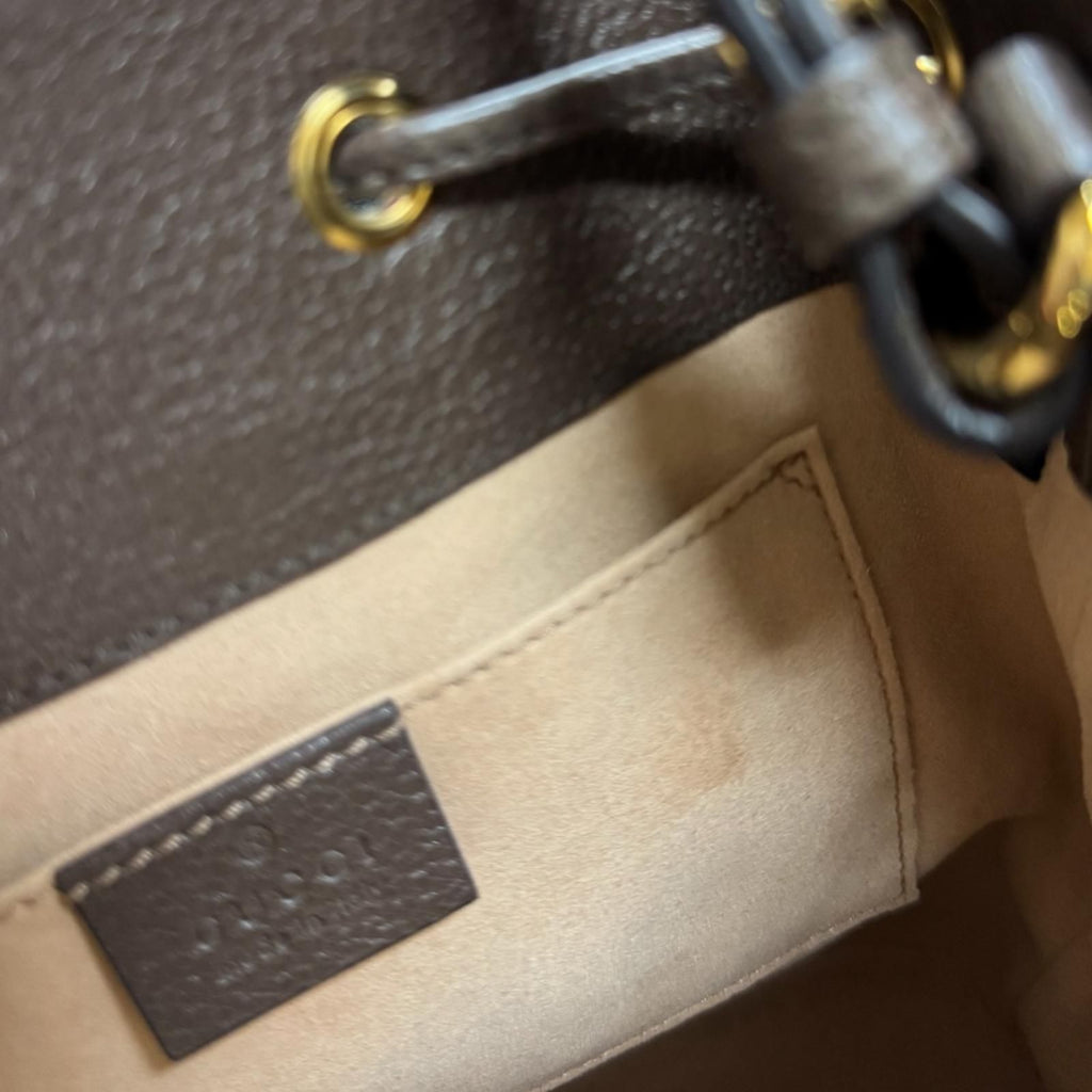 Gucci GG Rubaguet Odia Shoulder Bag Split Canvas Beige — view 8