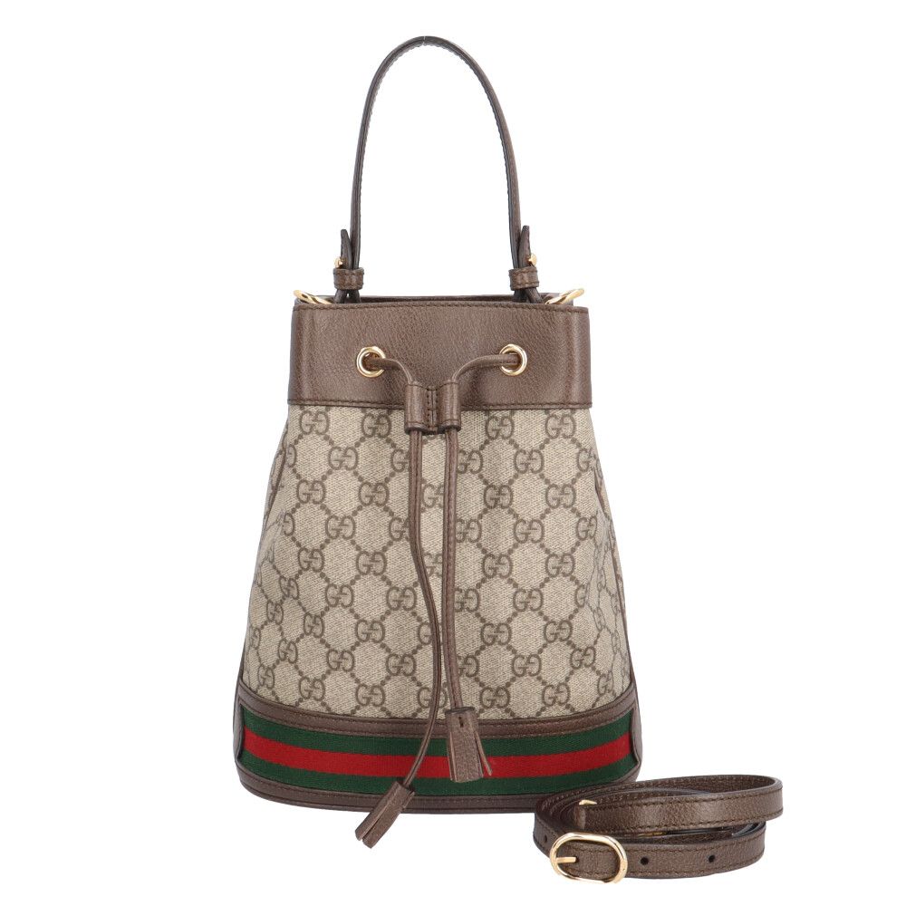Gucci GG Rubaguet Odia Shoulder Bag Split Canvas Beige