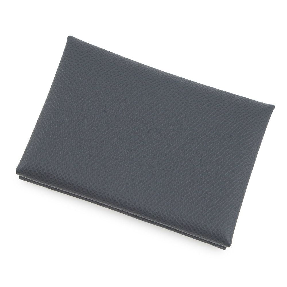 Hermes Coin Case Calvi Duo Ardoise Silver Epsom