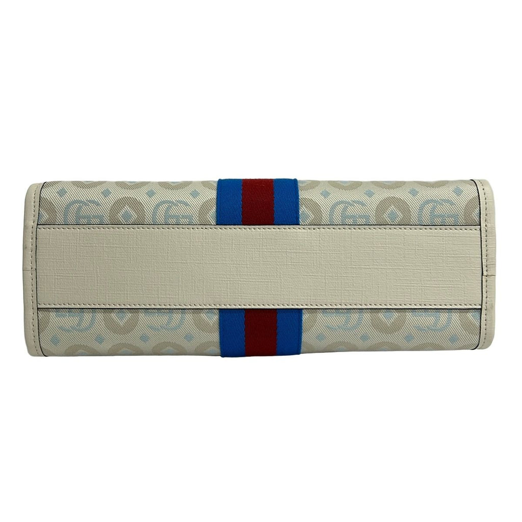 Gucci Tote Children's GG Print Ivory Blue Multi Leather — view 5