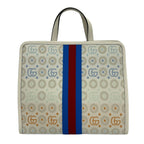 Gucci Tote Children's GG Print Ivory Blue Multi Leather — view 3