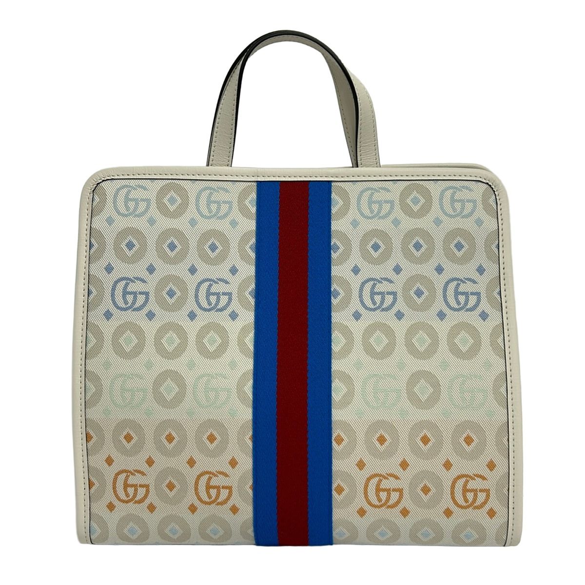 Gucci Tote Children's GG Print Ivory Blue Multi Leather — view 3