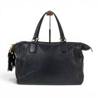 Gucci Soho Leather Tote Tassel Charm GG Black — view 2