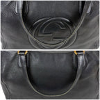 Gucci Soho Leather Tote Tassel Charm GG Black — view 8