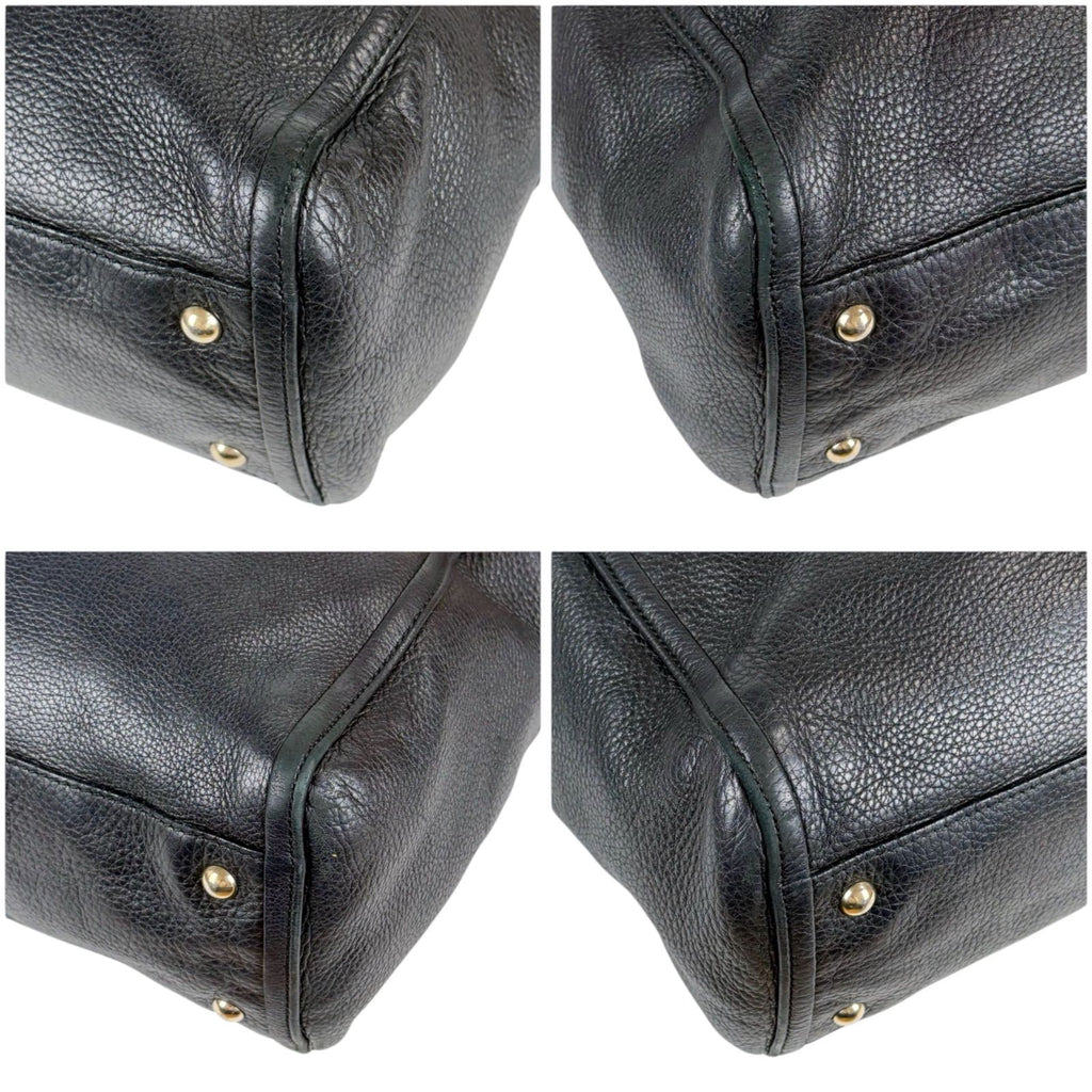 Gucci Soho Leather Tote Tassel Charm GG Black — view 5