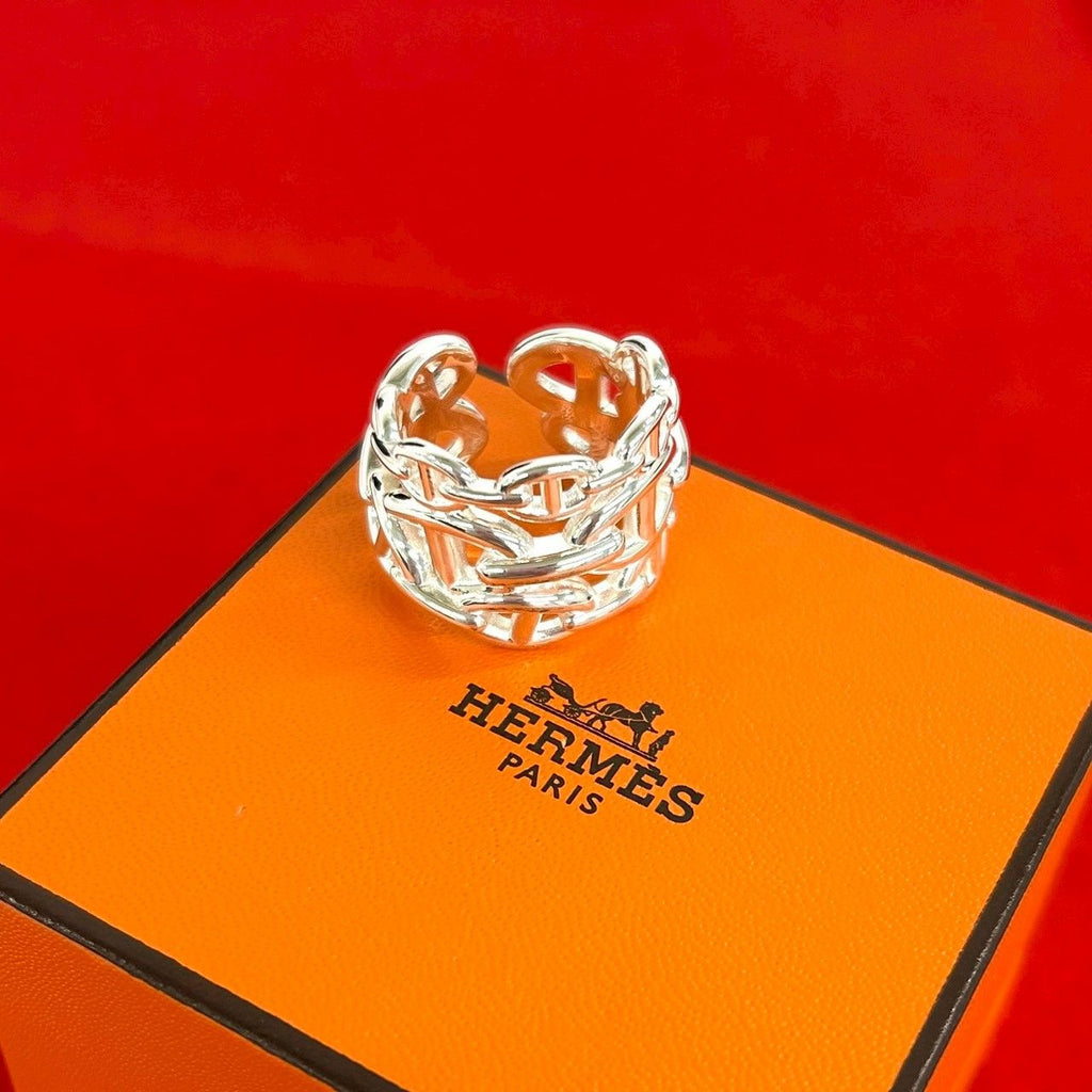 Hermes Chaine D'ancre GM Ring 925 Sterling Silver