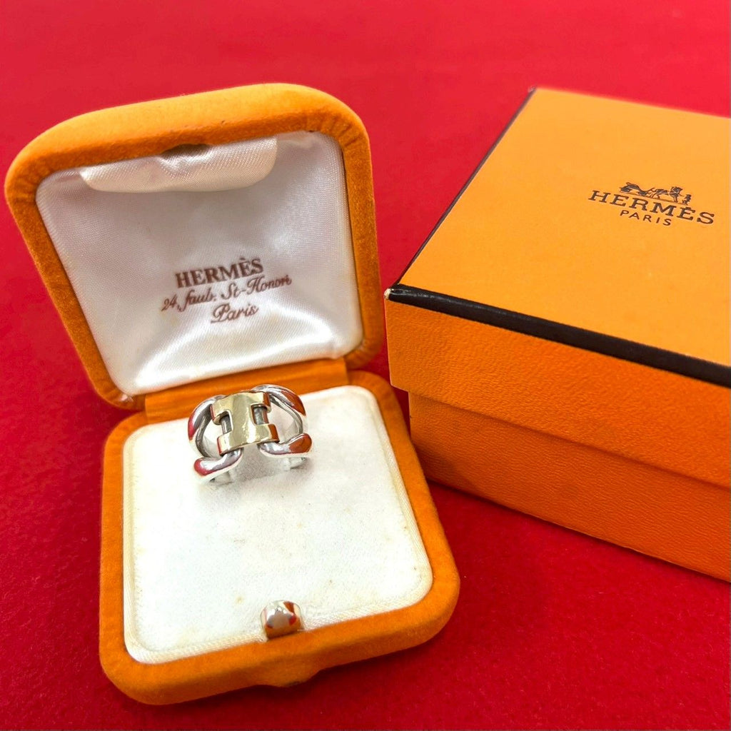 Hermes History Ring 925 Sterling Silver Gold