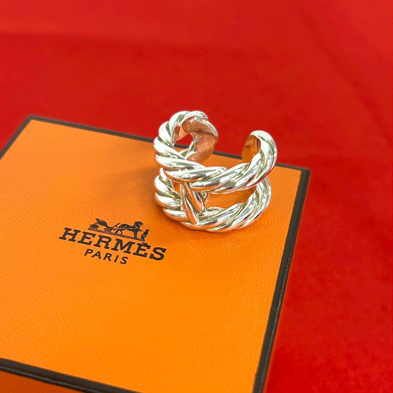 Hermes Area Ring 925 Sterling Silver