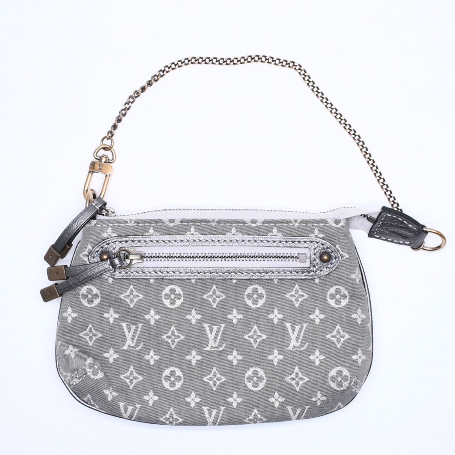 Louis Vuitton Monogram Mini Lin Mini Pochette Accessoires Plantine Handbag Gray
