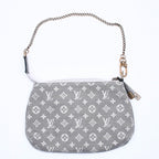 Louis Vuitton Monogram Mini Lin Mini Pochette Accessoires Plantine Handbag Gray — view 2