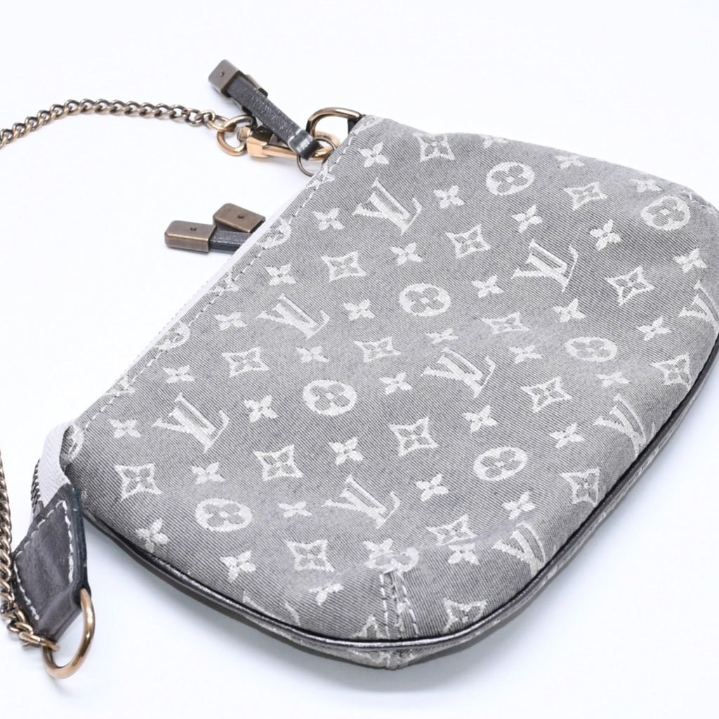 Louis Vuitton Monogram Mini Lin Mini Pochette Accessoires Plantine Handbag Gray — view 5