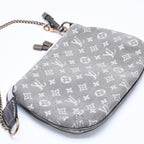 Louis Vuitton Monogram Mini Lin Mini Pochette Accessoires Plantine Handbag Gray — view 5