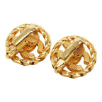 Chanel CC Logo Earrings Gold Plated Rhinestone — view 2