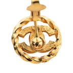 Chanel CC Logo Earrings Gold Plated Rhinestone — view 4