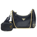 Prada Re-Nylon Edition Shoulder Bag Black Gold