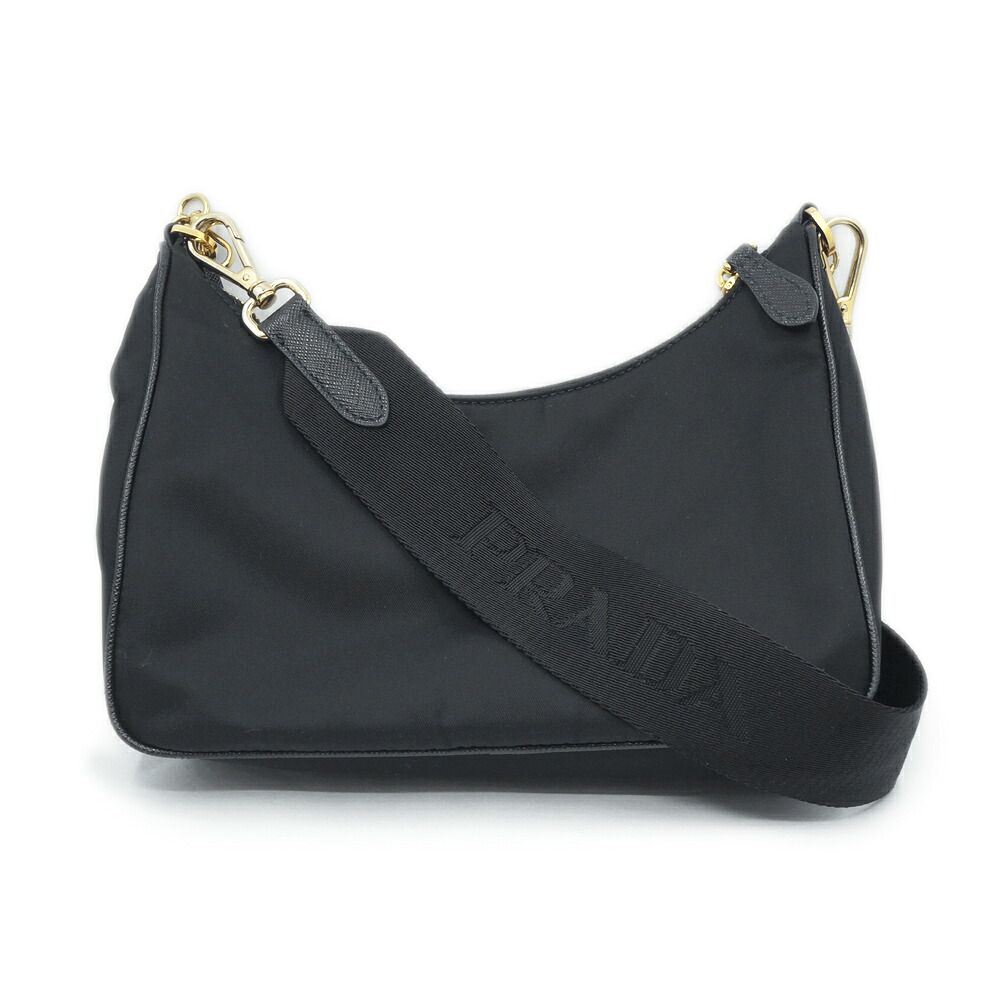 Prada Re-Nylon Edition Shoulder Bag Black Gold — view 2