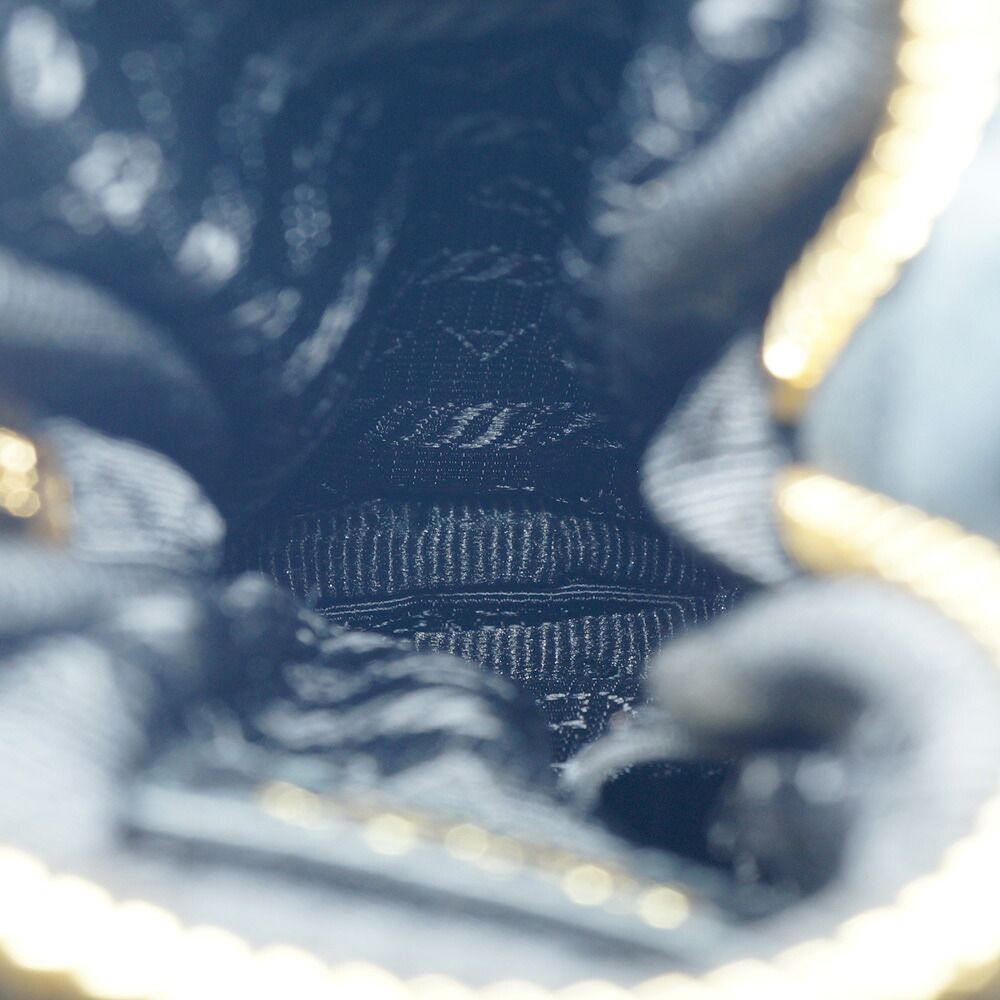 Prada Re-Nylon Edition Shoulder Bag Black Gold — view 5