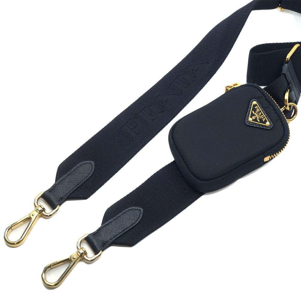 Prada Re-Nylon Edition Shoulder Bag Black Gold — view 7