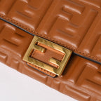 Fendi Wallet Continental Embossed FF Logo Brown Nappa Leather Gold — view 7