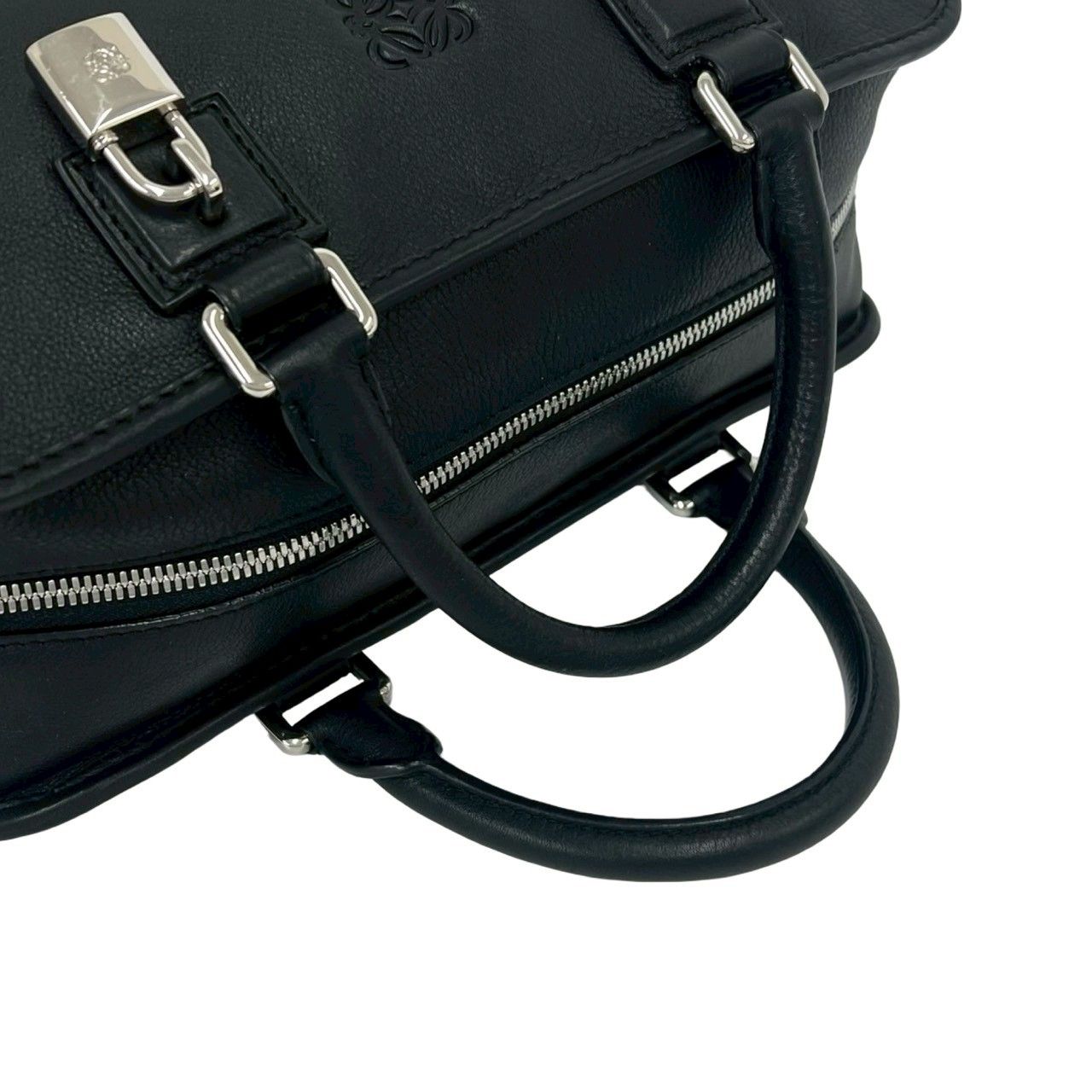 Loewe Amazona 28 Anagram Logo Leather Boston Bag Black — view 4