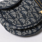 Dior Mini Saddle Bag Trotter Canvas Leather Navy — view 8