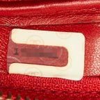 Chanel CC Logo Chain Shoulder Bag Tassel Red Lambskin Vinyl — view 9