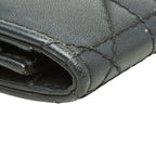 Dior Cannage Lady Dior Bloom Card Case Holder Business Black Leather — view 6