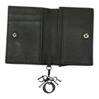 Dior Cannage Lady Dior Bloom Card Case Holder Business Black Leather — view 8