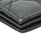 Dior Cannage Lady Dior Bloom Card Case Holder Business Black Leather — view 5