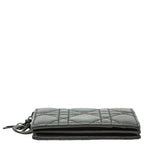 Dior Cannage Lady Dior Bloom Card Case Holder Business Black Leather — view 3