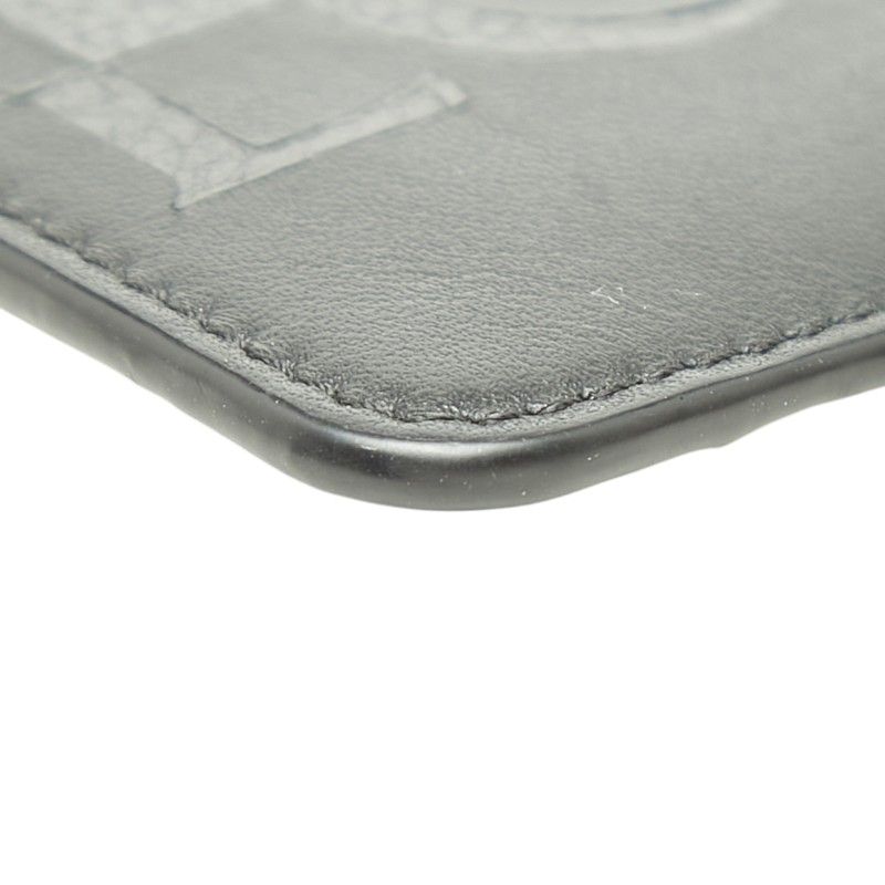 Loewe Logo Bicolor Fragment Case Coin Card Gray Black Leather — view 4