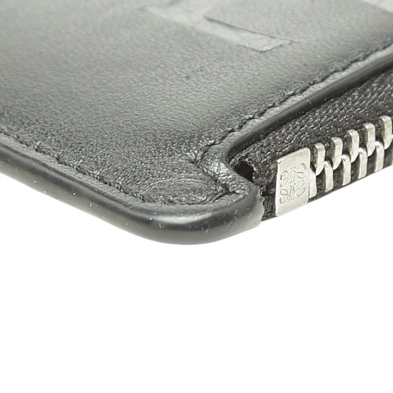 Loewe Logo Bicolor Fragment Case Coin Card Gray Black Leather — view 5