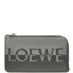 Loewe Logo Bicolor Fragment Case Coin Card Gray Black Leather