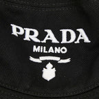 Prada Logo Bucket Hat Black Cotton — view 5