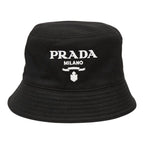 Prada Logo Bucket Hat Black Cotton