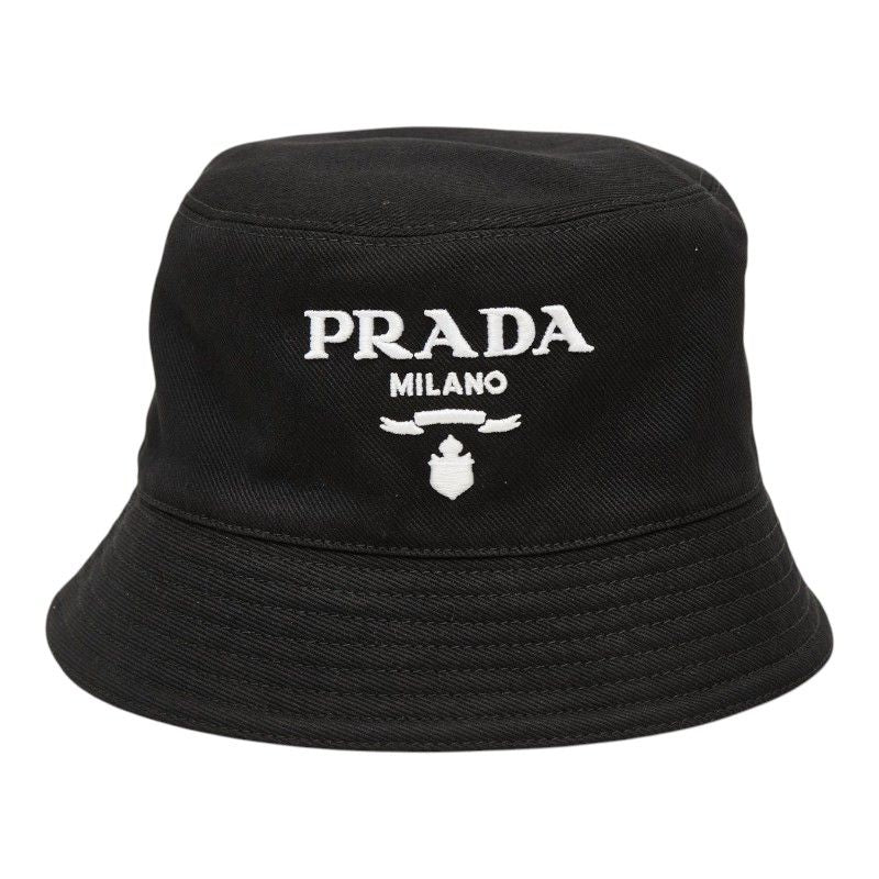 Prada Logo Bucket Hat Black Cotton