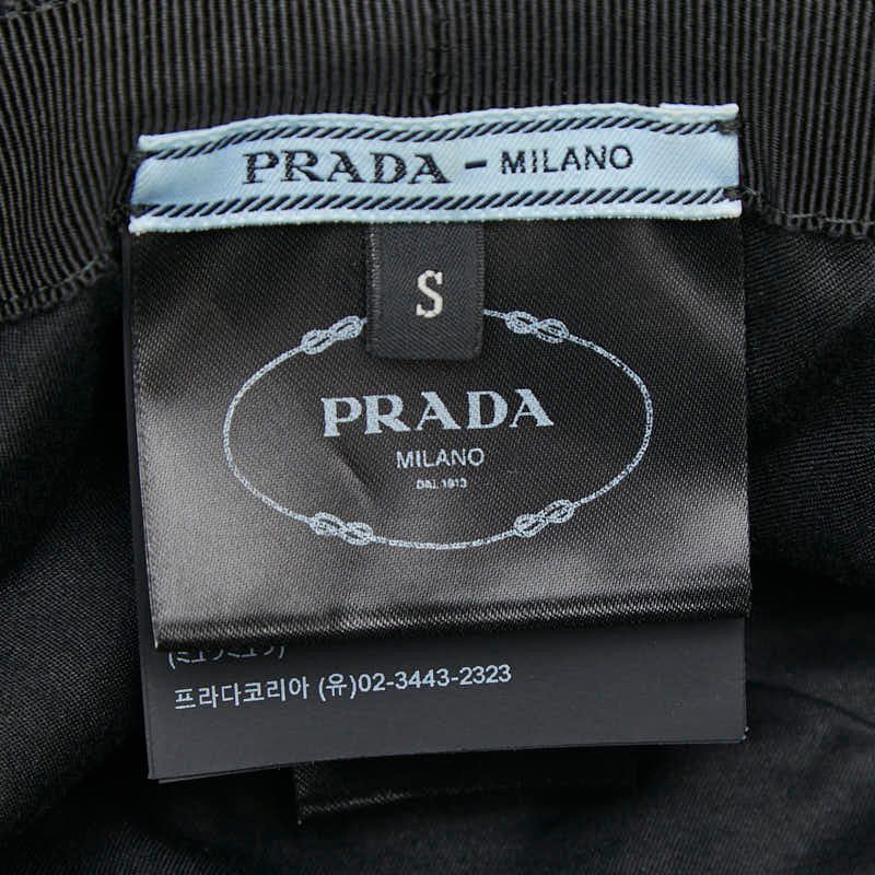 Prada Logo Bucket Hat Black Cotton — view 6