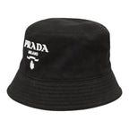 Prada Logo Bucket Hat Black Cotton — view 2