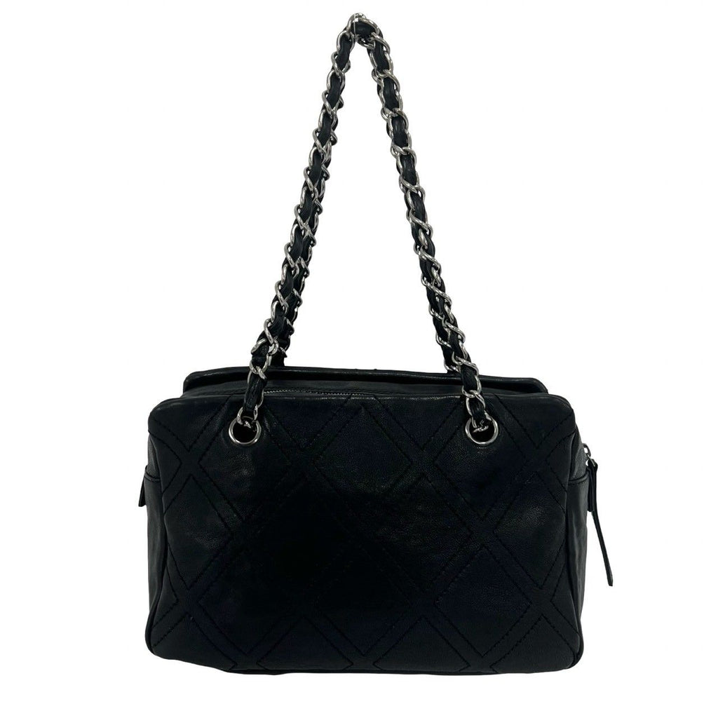Chanel Card CC Logo Calf Leather Shoulder Bag Tote Black — view 3