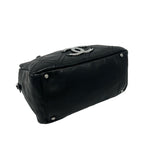 Chanel Card CC Logo Calf Leather Shoulder Bag Tote Black — view 7