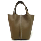 Hermes Handbag Picotin Lock PM 18 PM Taurillon Clemence Etoupe — view 2