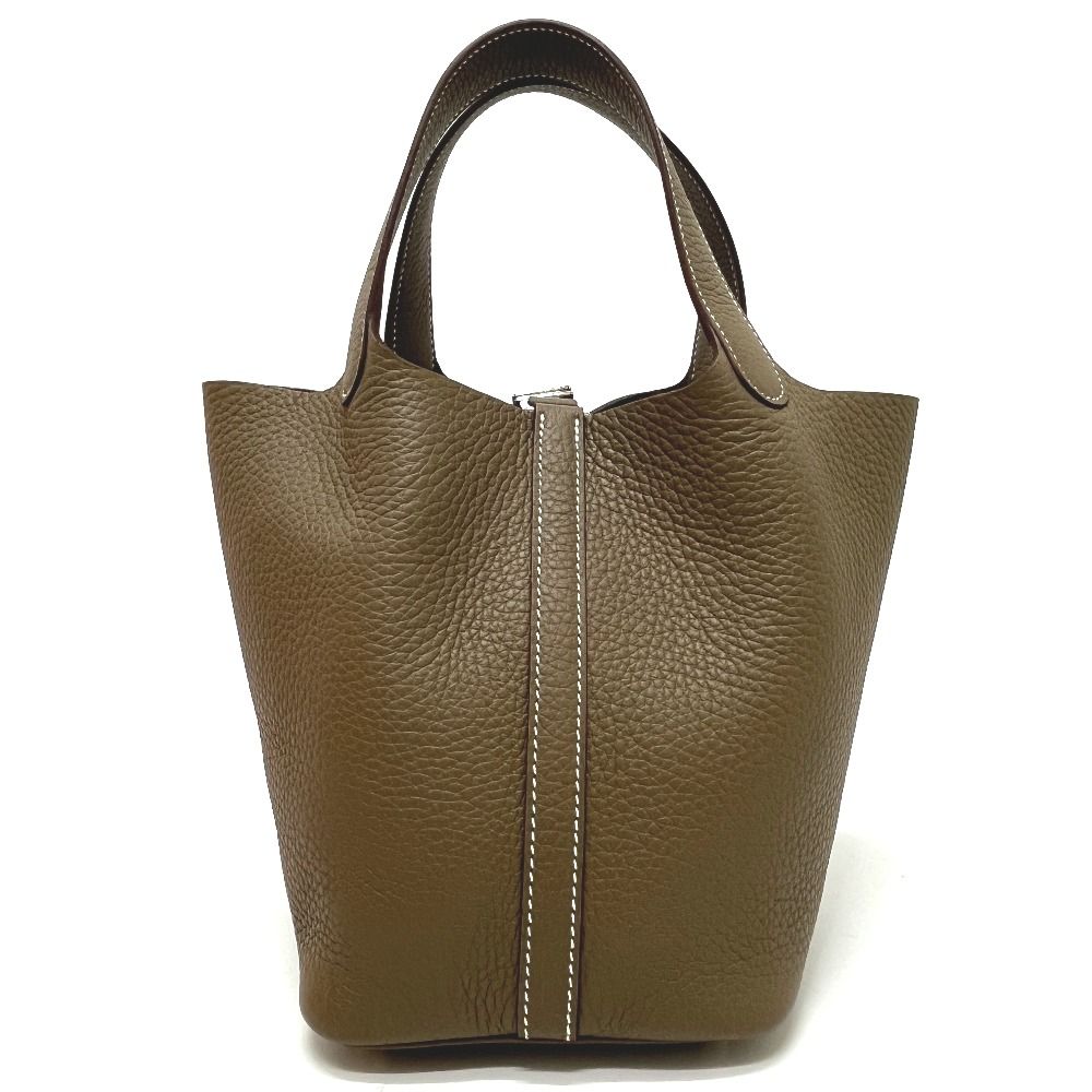 Hermes Handbag Picotin Lock PM 18 PM Taurillon Clemence Etoupe — view 2