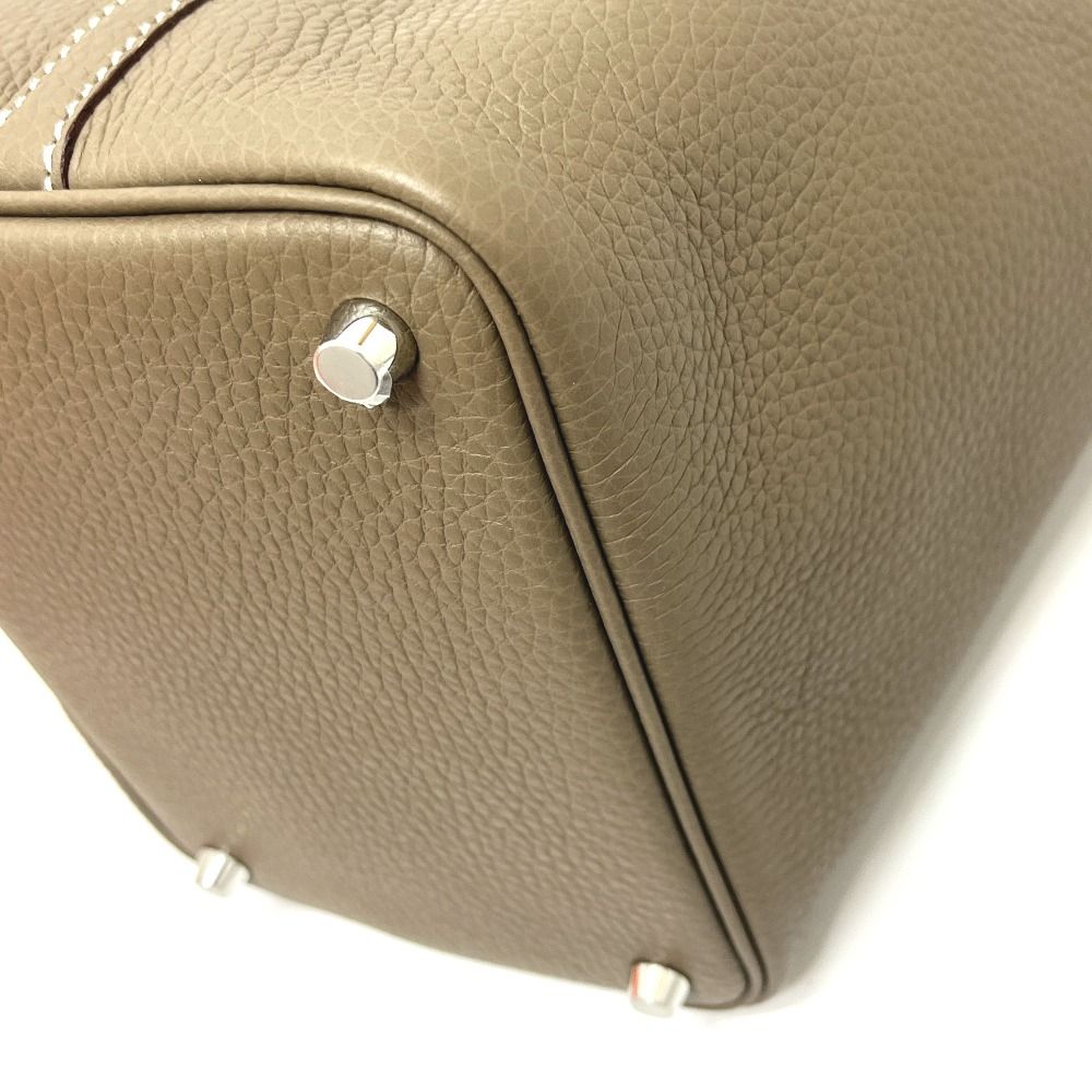Hermes Handbag Picotin Lock PM 18 PM Taurillon Clemence Etoupe — view 6