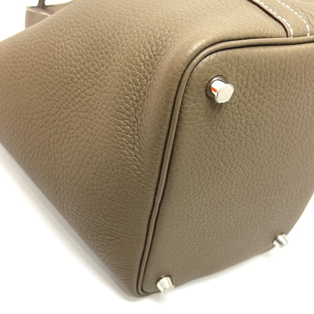 Hermes Handbag Picotin Lock PM 18 PM Taurillon Clemence Etoupe — view 7