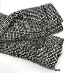 Chanel Jacket Tweed Bijou Flower Button Gray — view 6